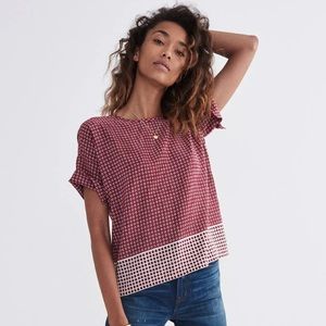 Madewell - Silk Premiere Bow-Back Tee in Ascot Tile